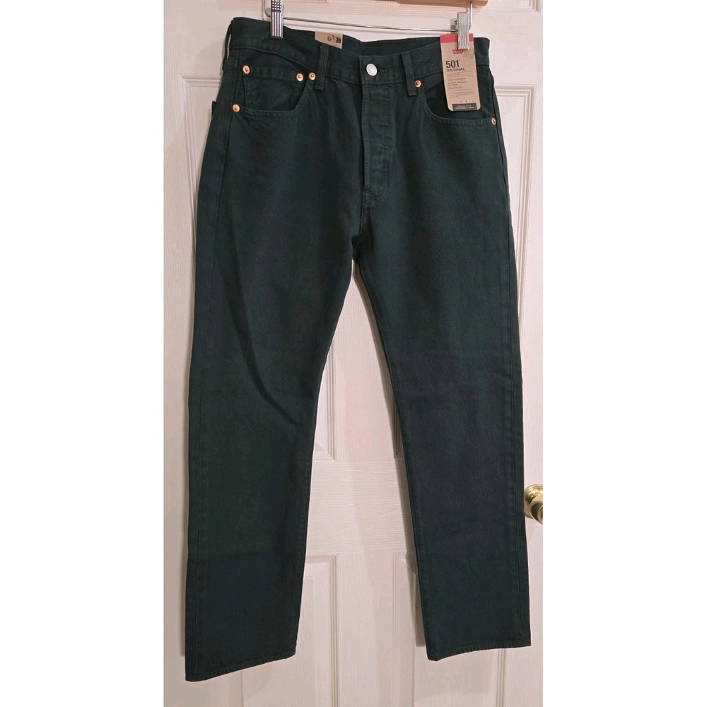 Levi's 501 Mens Jeans 31x30 Sits at Waist Relaxed Thigh Straight Leg GREEN